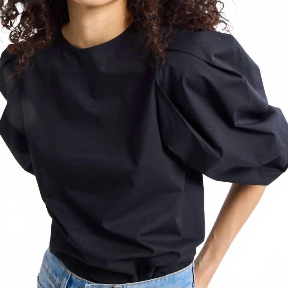 Mille Resort & Travel Lila Black Long Sleeve Cotton Top Size M - Picture 2 of 15